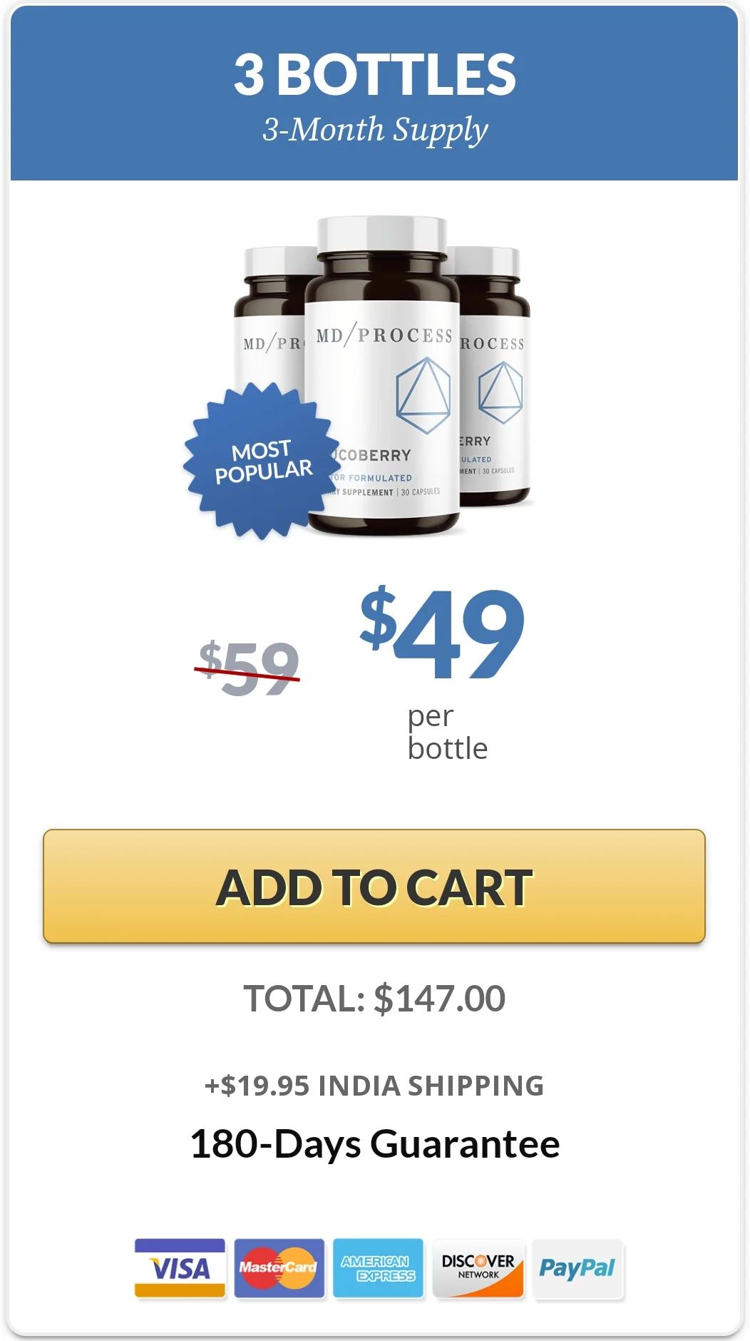 GlucoBerry™ 3 bottles pricing